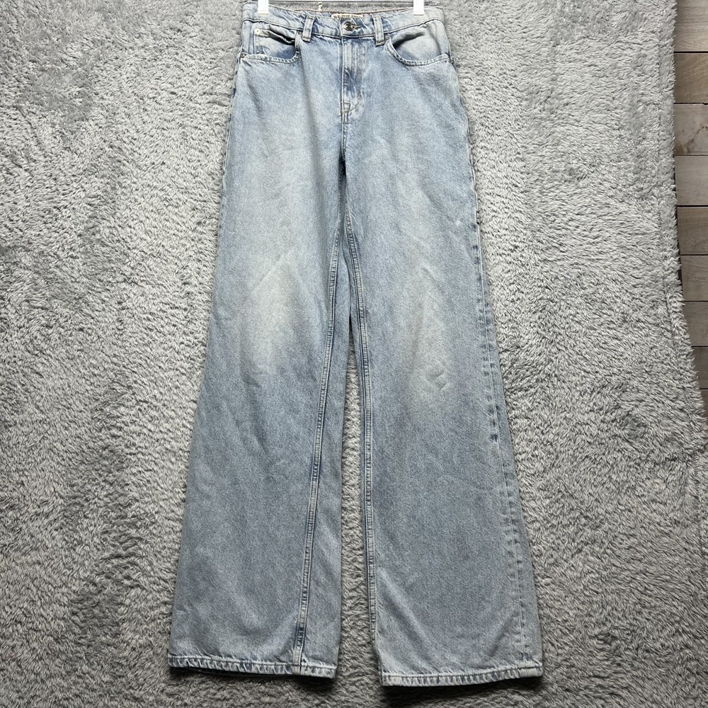 We The Free Tinsley Baggy High Rise Straight Leg Jeans Womens 26 Blue Bright Eye - Picture 4 of 15